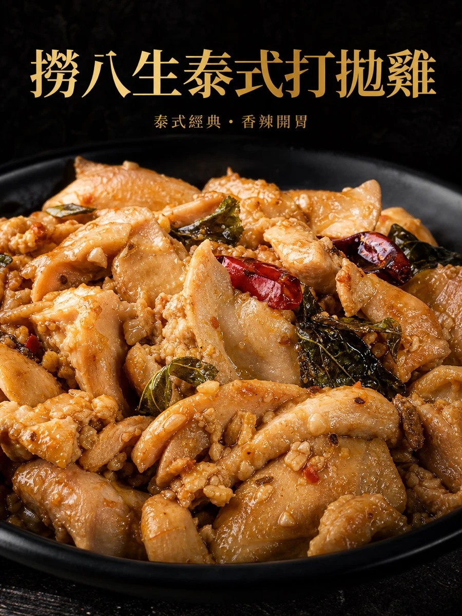 撈八生泰式打拋雞300G