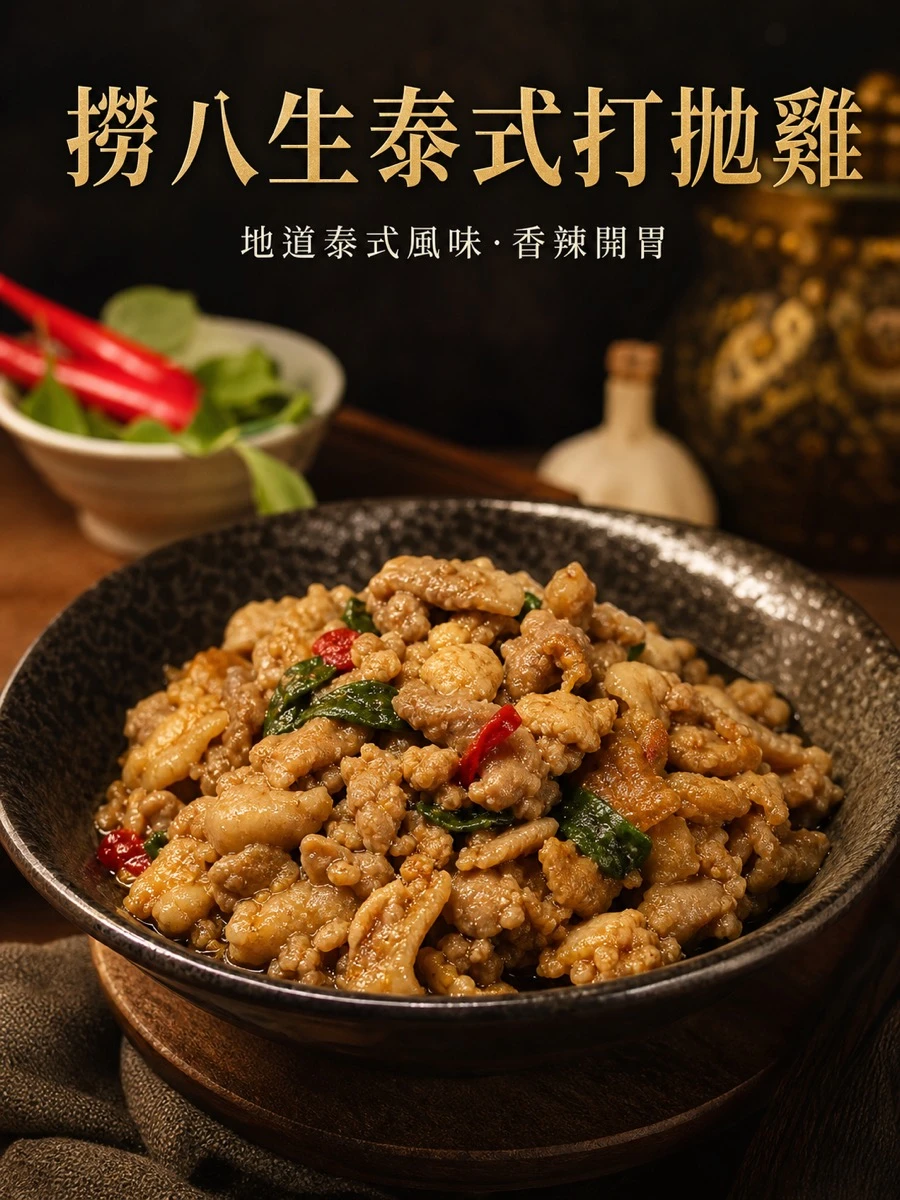 撈八生泰式打拋雞300G
