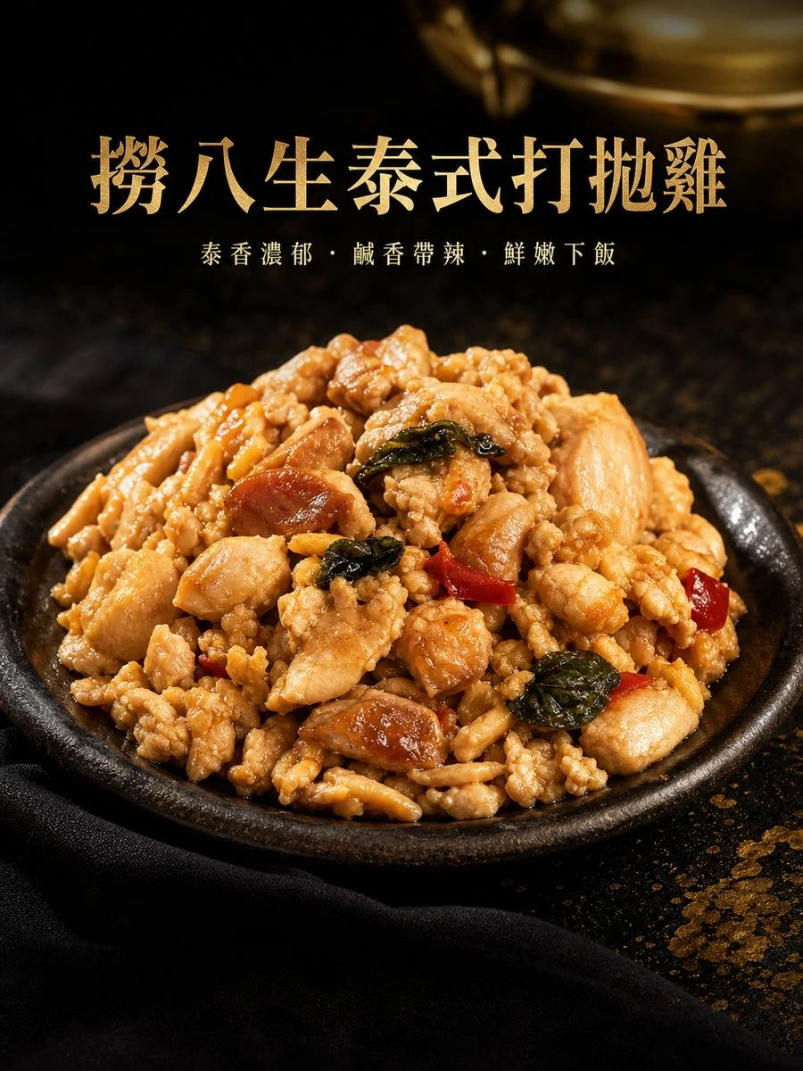 撈八生泰式打拋雞 主視覺