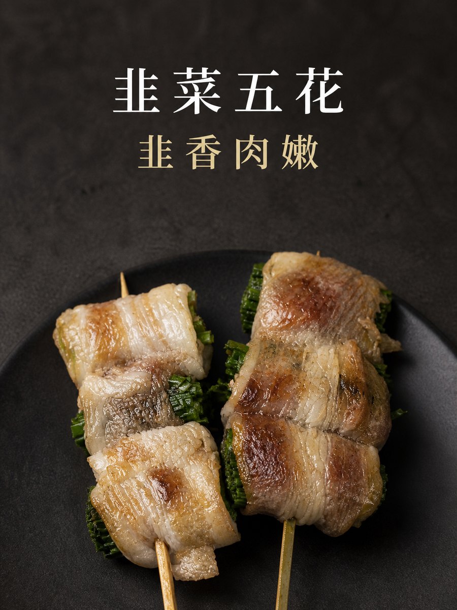 韭菜五花串 主視覺