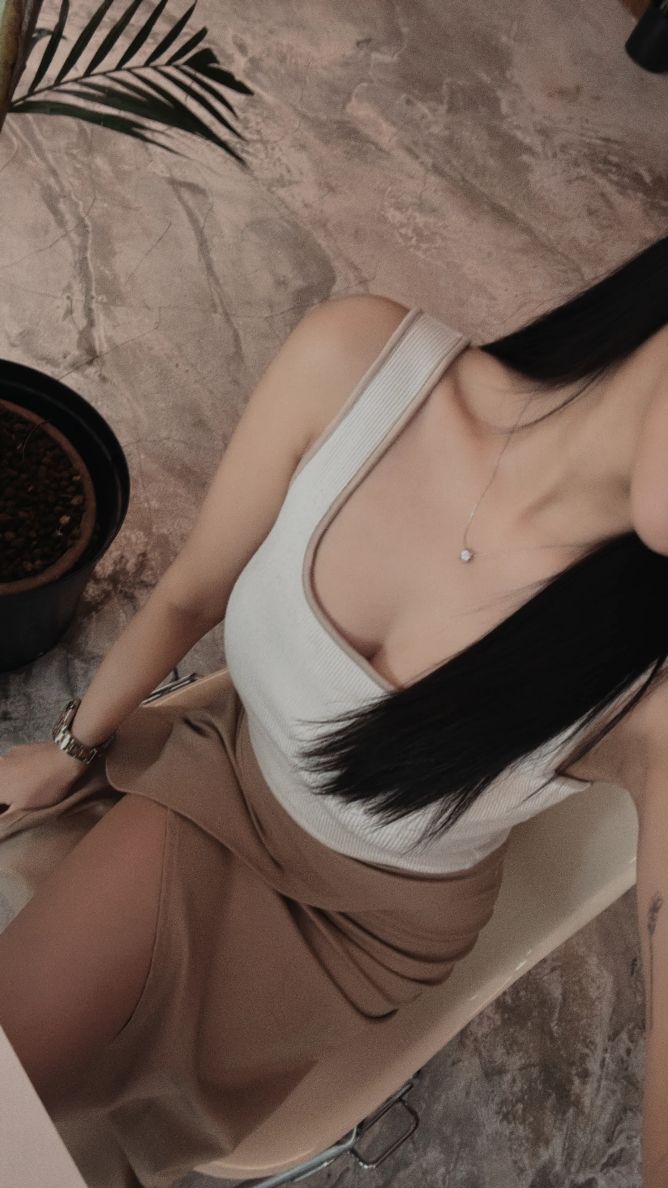 撞色滾邊方領bra背心