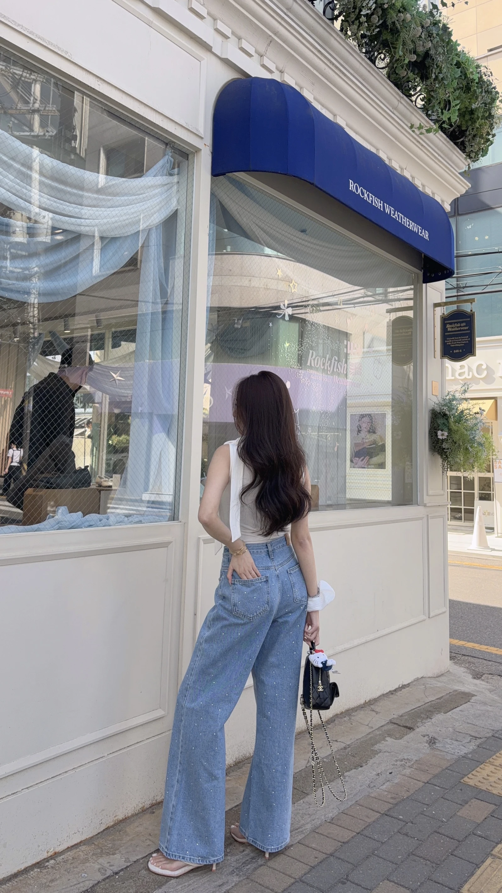🇰🇷細閃小鑽直筒牛仔褲