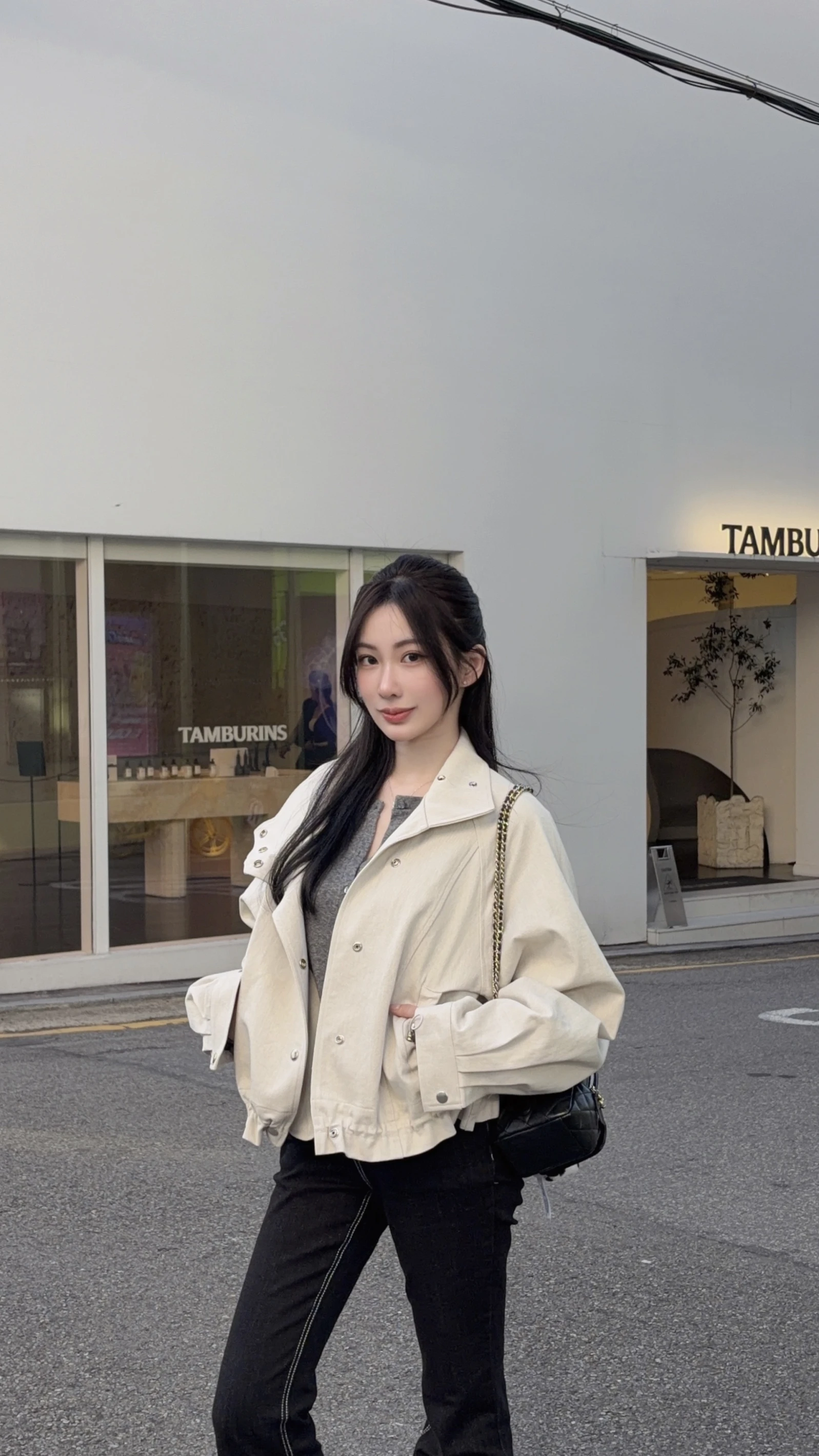 🇰🇷自留款｜質感米白抽繩翻領外套