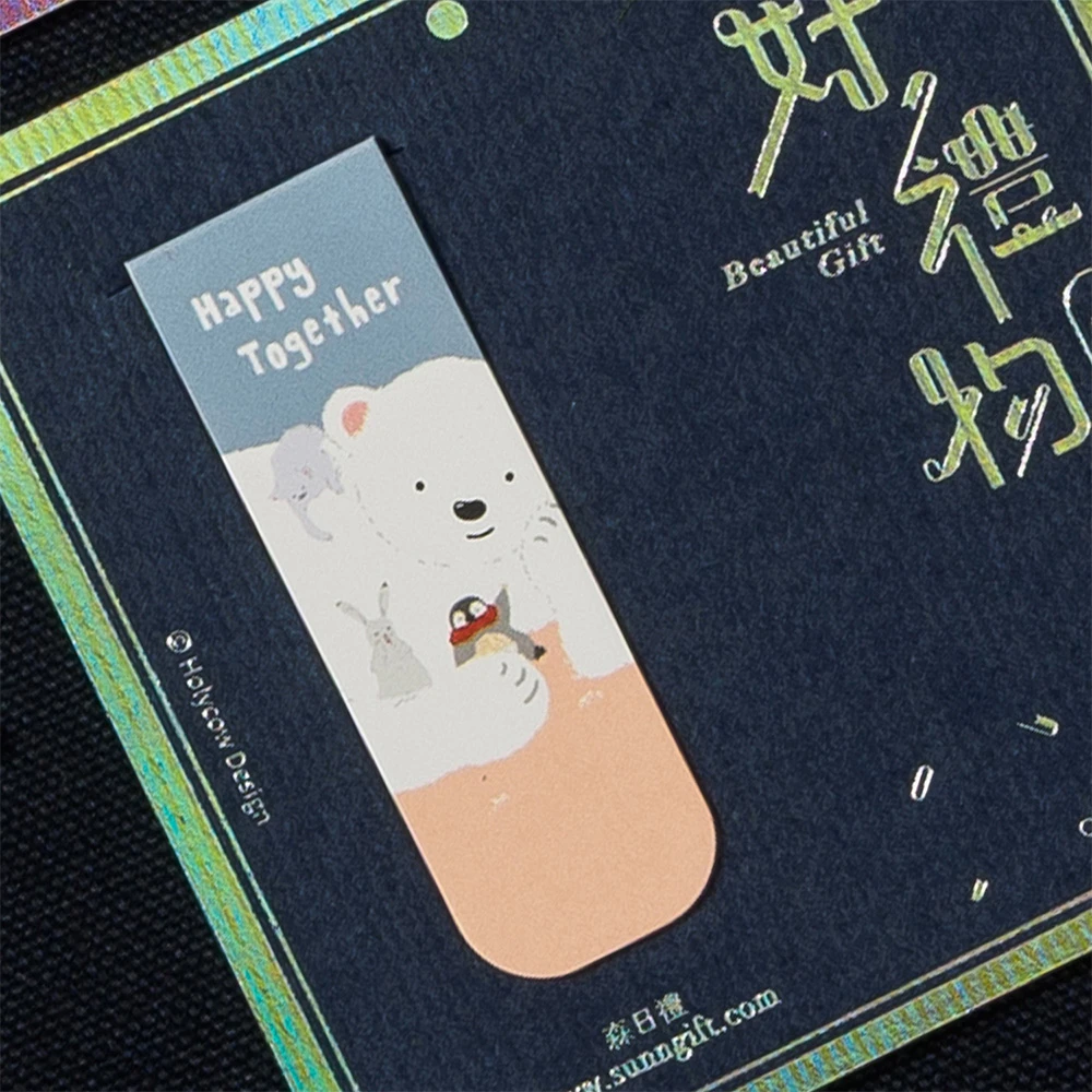 懷特熊書籤磁鐵-在一起做什麼都好