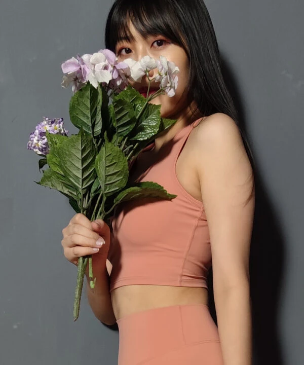 高質感緊身健身瑜珈服成套運動超值兩件套裝-蜜桃