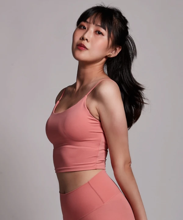 細肩美背背心集中包覆美胸無鋼圈運動內衣-粉色