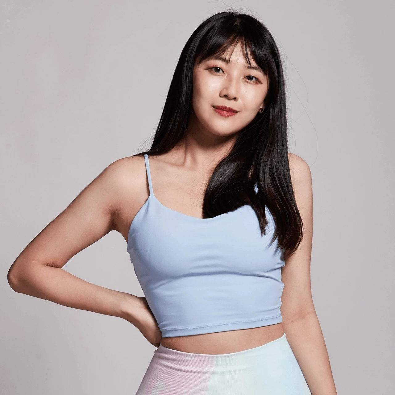 細肩美背背心集中包覆美胸無鋼圈運動內衣-淺藍