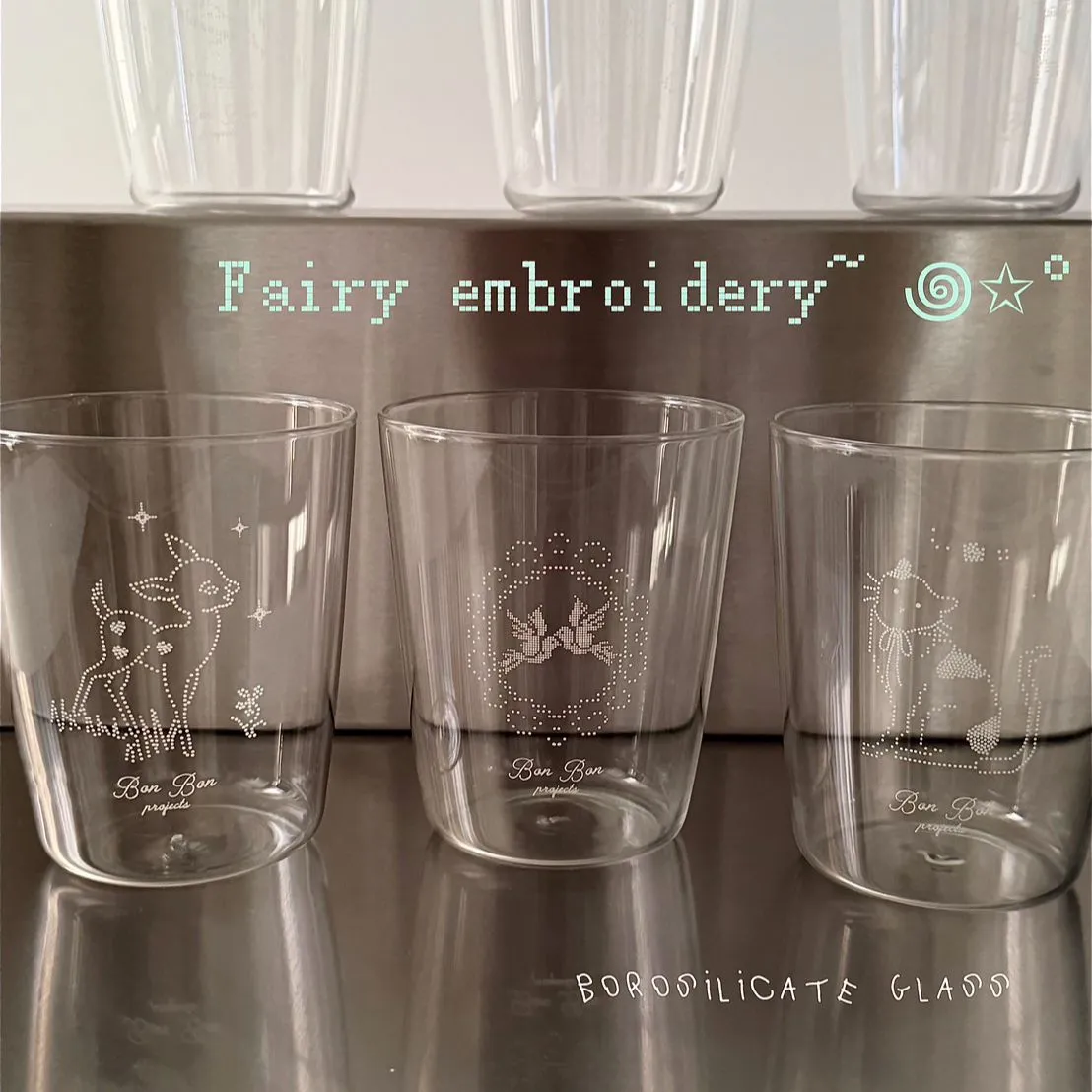 ʙᴏɴ ʙᴏɴ ᴘʀᴏᴊᴇᴄᴛꜱ仙女刺繡玻璃杯