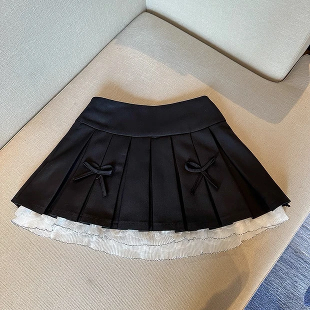 蕾絲百褶裙
