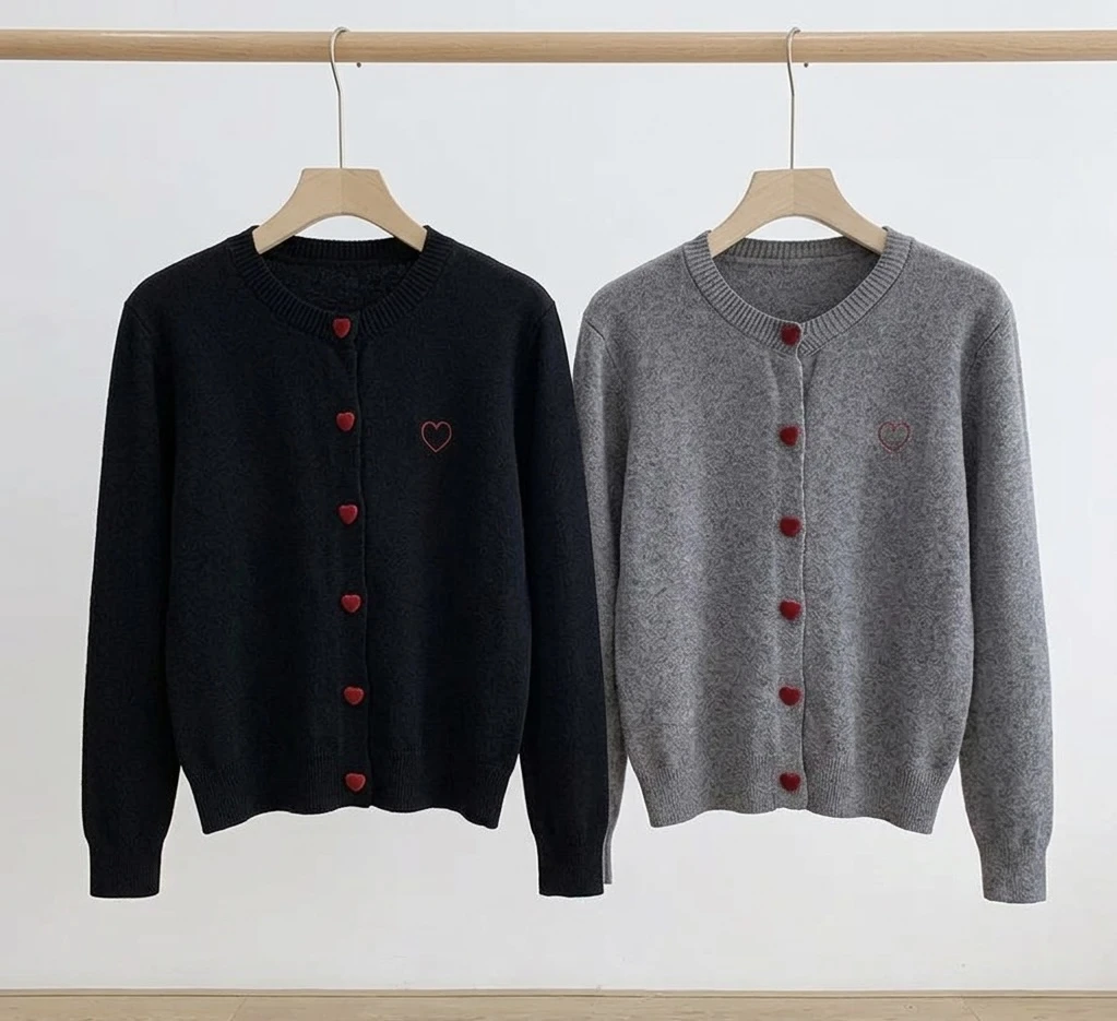 愛心刺繡針織薄外套🧶