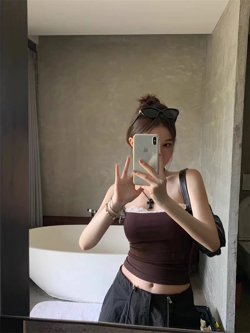 蕾絲細肩修身背心