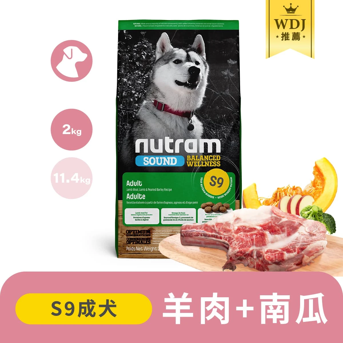 【紐頓】S9均衡健康成犬糧｜羊肉+南瓜