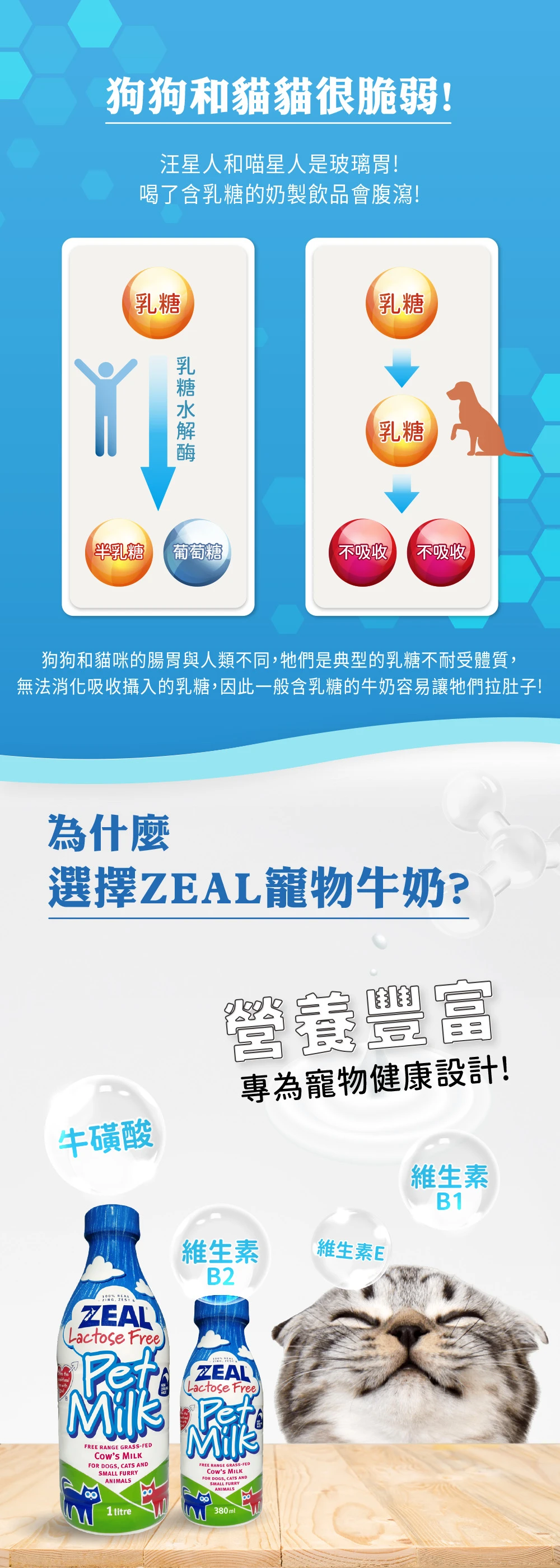 【ZEAL真致】紐西蘭犬貓專用牛奶(不含乳糖)