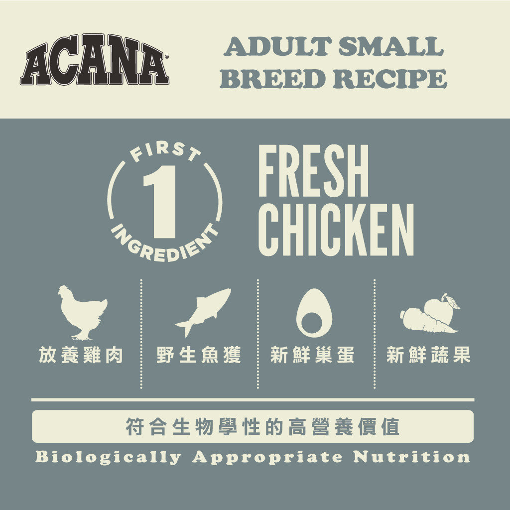 【Acana 愛肯拿】小型成犬無穀配方狗飼料