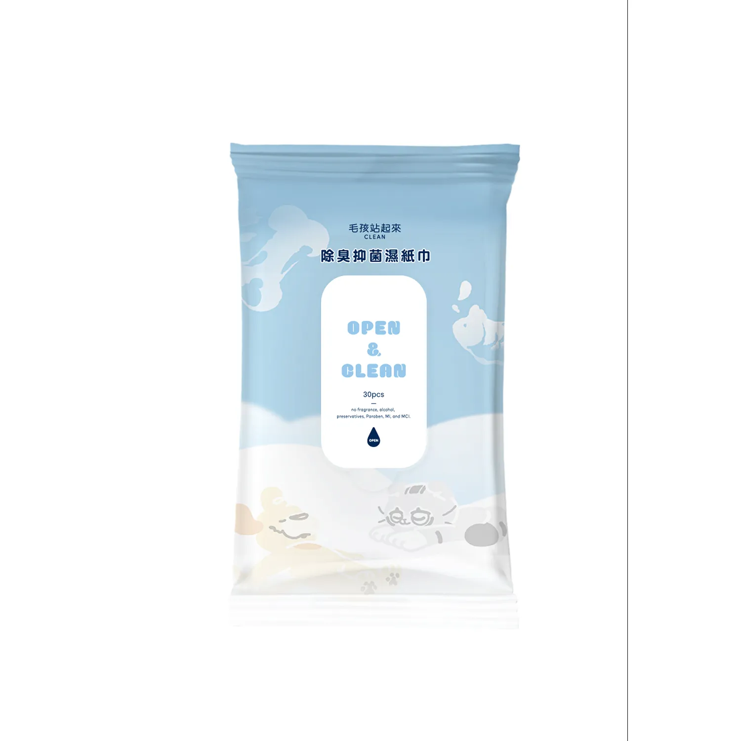 【毛孩站起來】寵物除臭抑菌濕紙巾