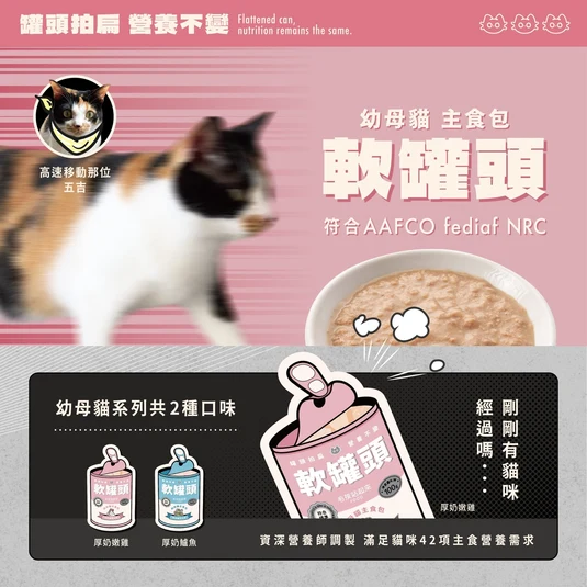 【毛孩站起來】軟罐頭 幼母貓主食餐包 100g