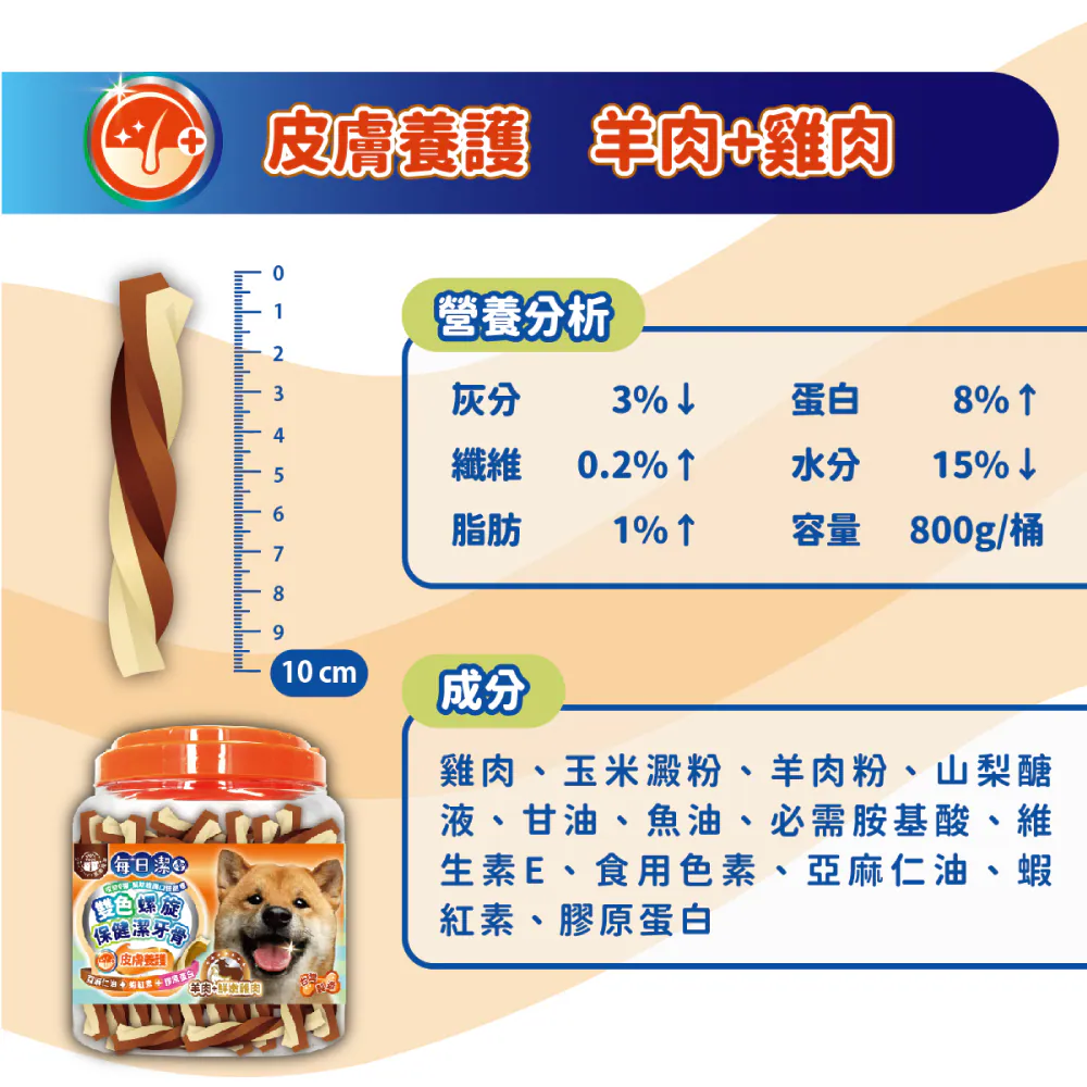 【喜樂寵宴】每日潔 雙色螺旋保健潔牙骨