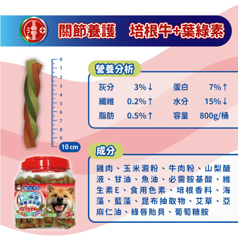 【喜樂寵宴】每日潔 雙色螺旋保健潔牙骨