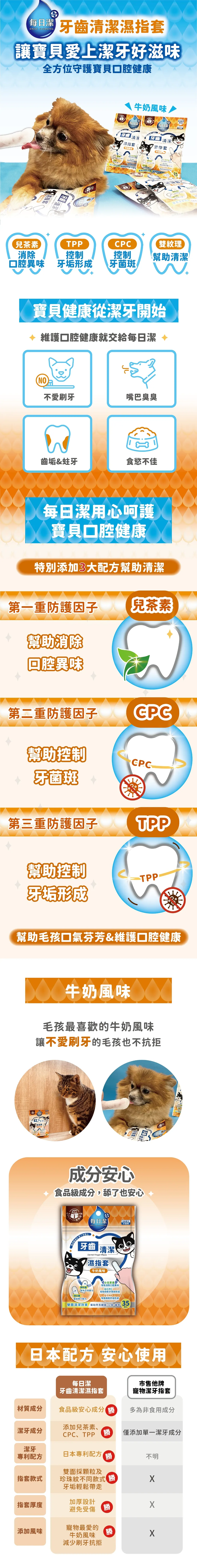 每日潔 寵物牙齒清潔濕指套