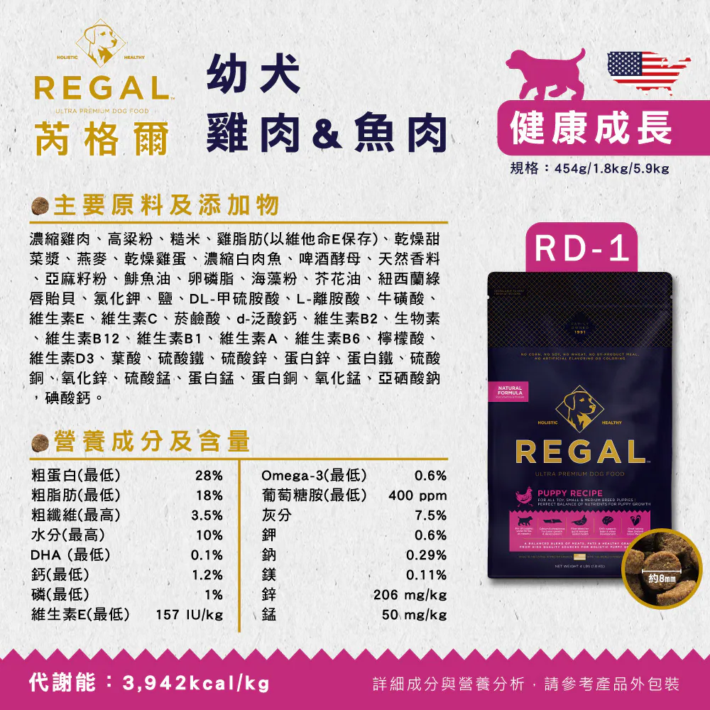 【REGAL 芮格爾】美國天然犬糧