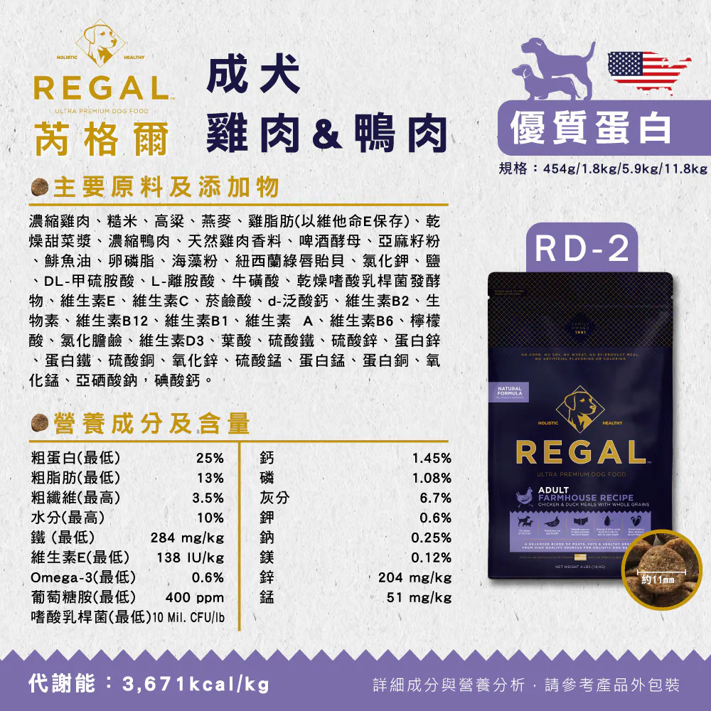 【REGAL 芮格爾】美國天然犬糧 | RC3 室內/絕育貓