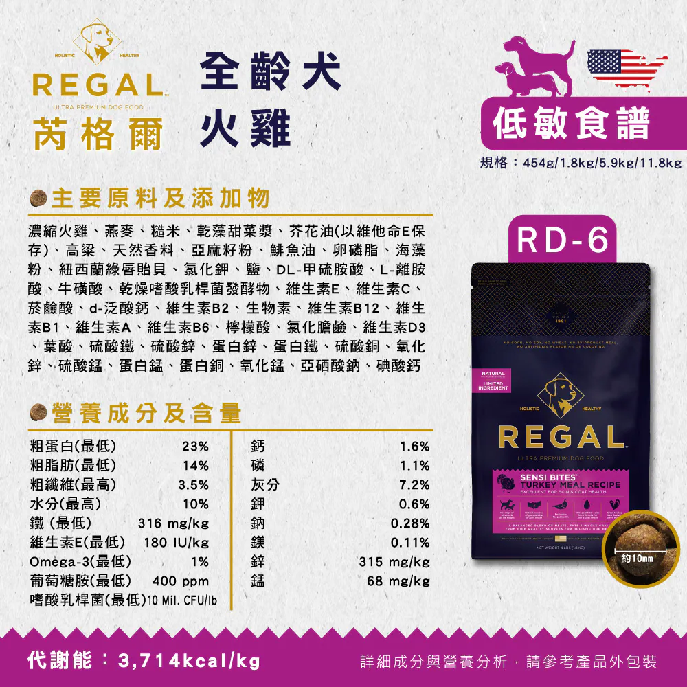 【REGAL 芮格爾】美國天然犬糧