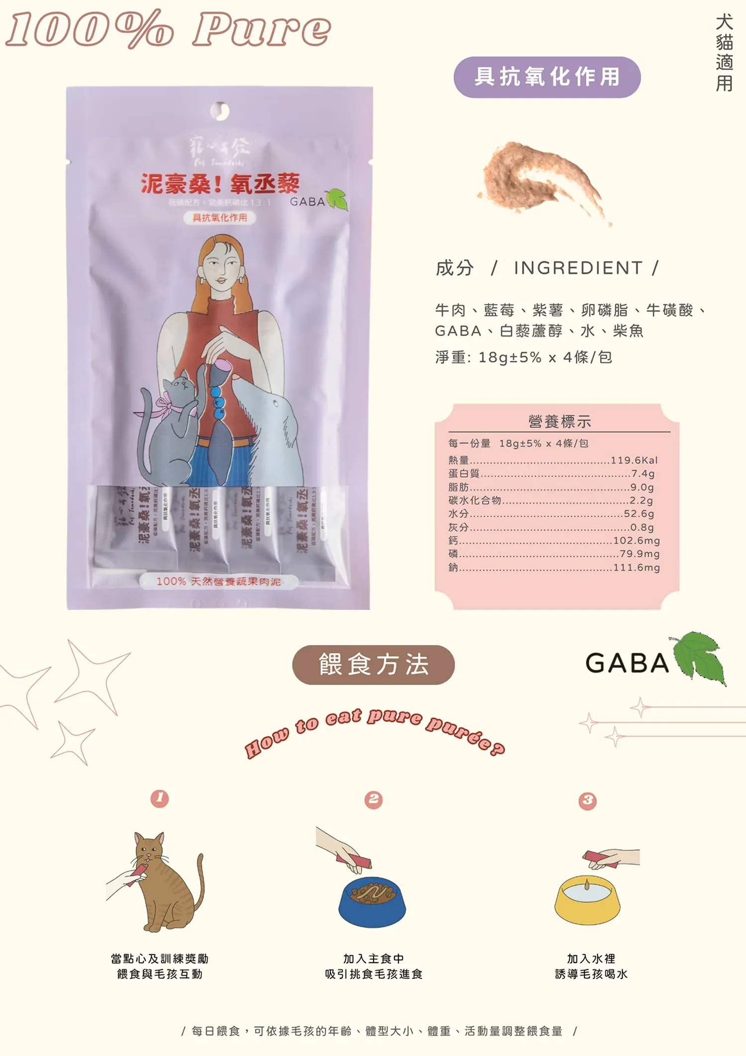 【寵心出發】泥豪桑！100%天然營養蔬果肉泥