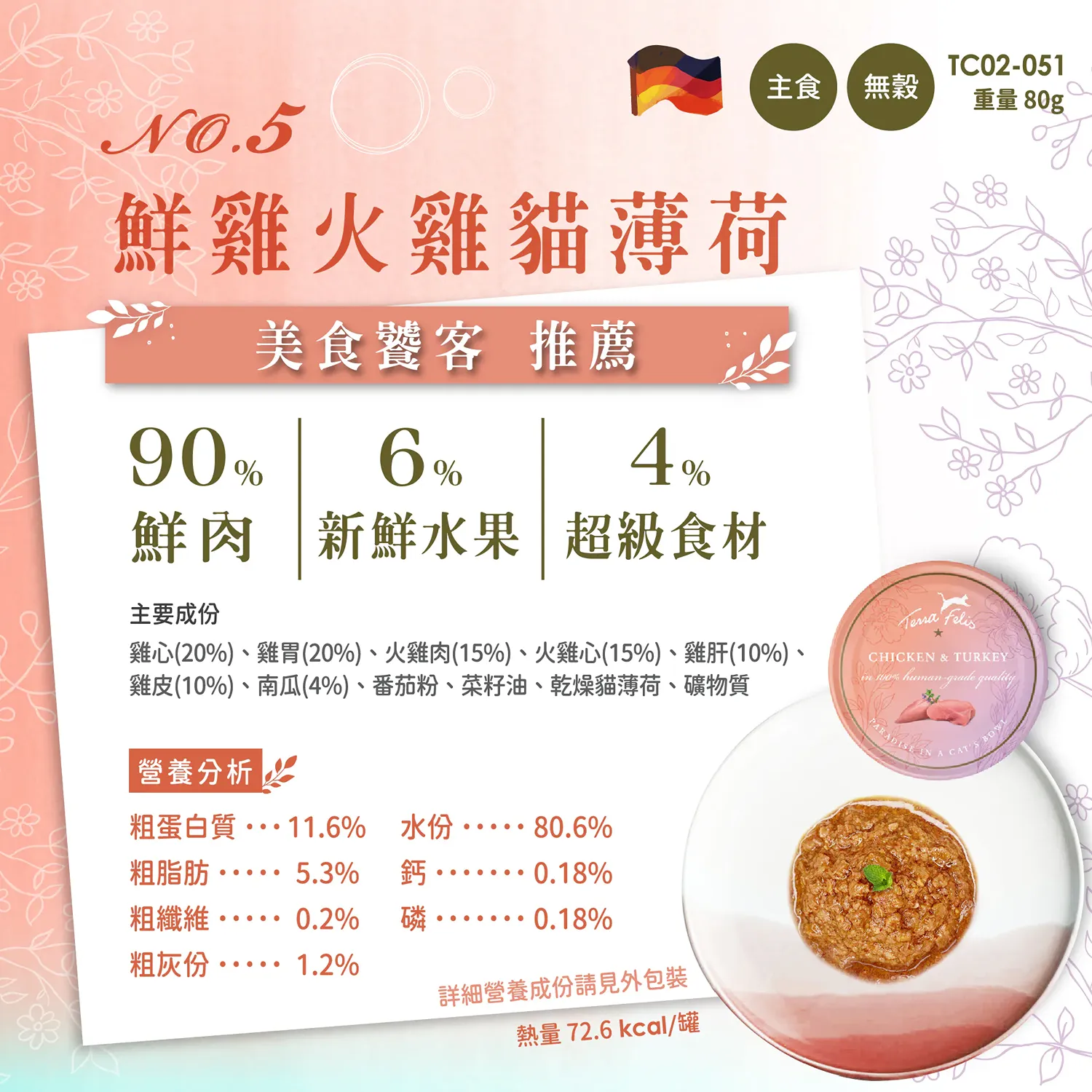 【德國 Terra Canis】醍菈鮮廚仙境貓罐系列