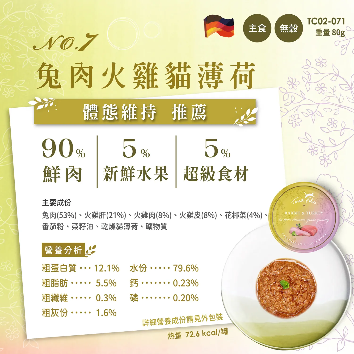 【德國 Terra Canis】醍菈鮮廚仙境貓罐系列