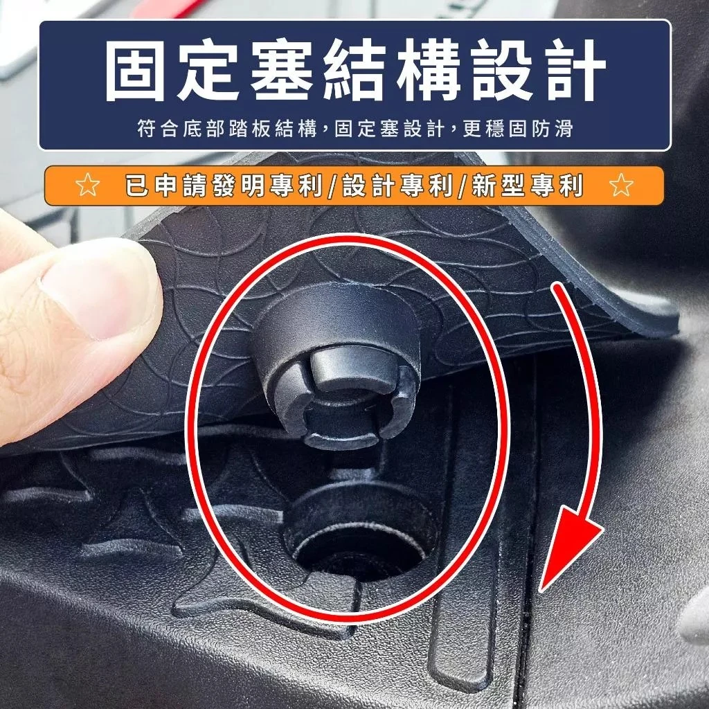 G7 止滑腳踏墊 固定塞結構 / 鐵川