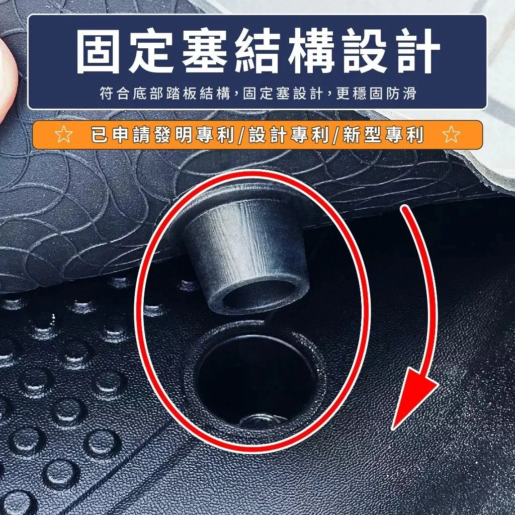 新迪爵 胖迪 瘦迪 止滑腳踏墊 固定塞結構 / 鐵川