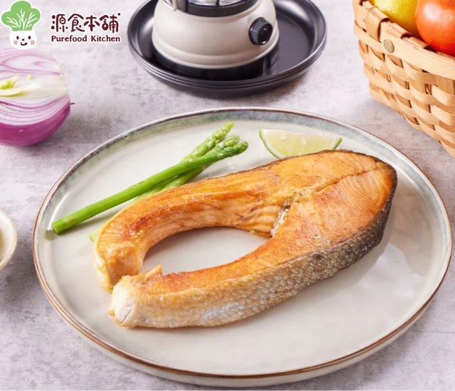 源食本舖-智利輪切肚洞鮭魚排300G/包x 5包