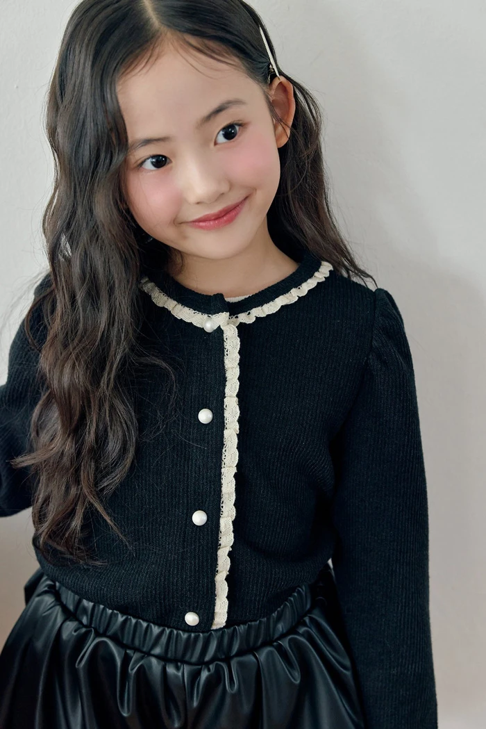 BBB(MIMIJUN)|微澎袖蕾絲滾邊針織外套