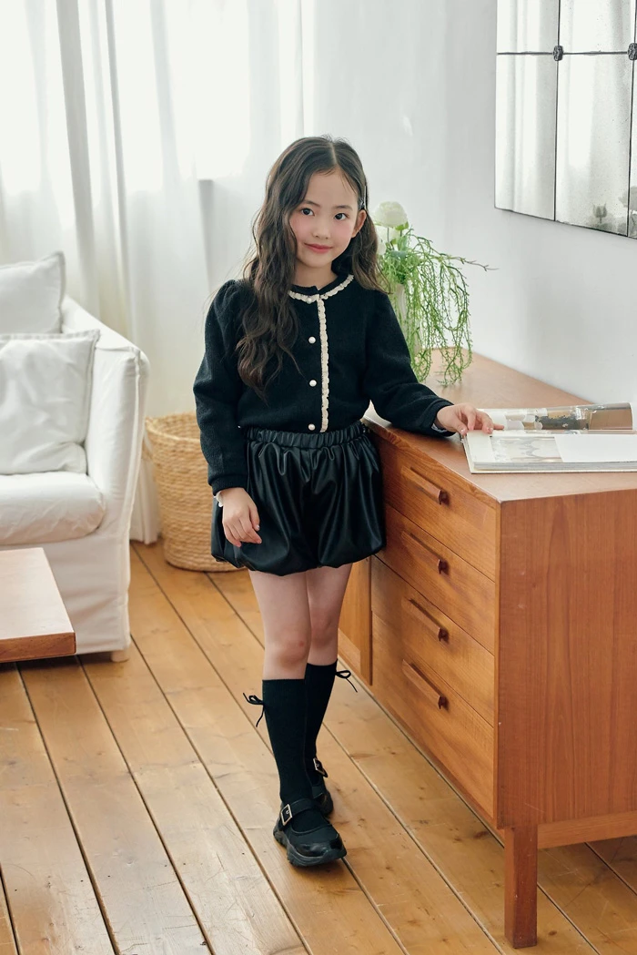 BBB(MIMIJUN)|微澎袖蕾絲滾邊針織外套