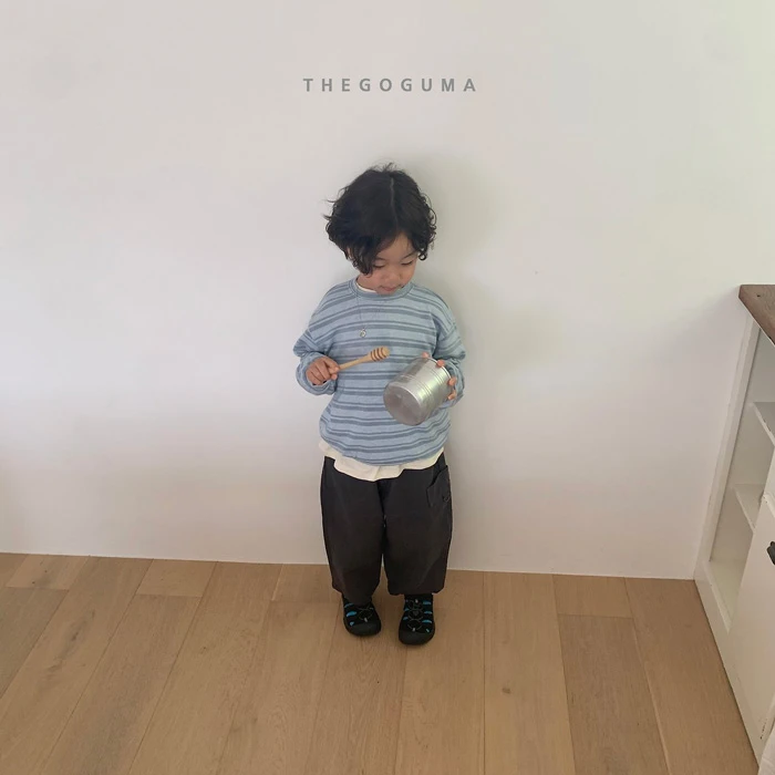 THEGOGUMA|微廓形針織橫條紋大學T