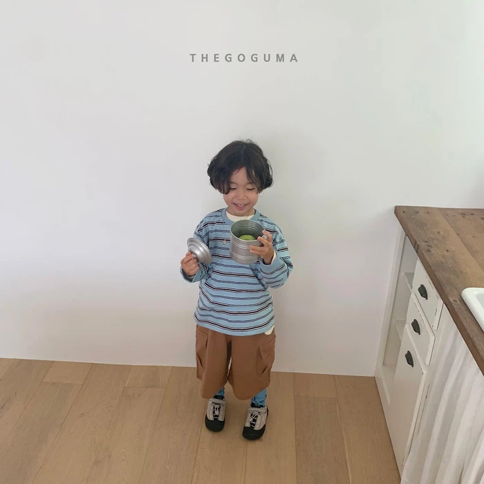 THEGOGUMA|經典寬鬆落肩多色細橫條紋長袖T恤