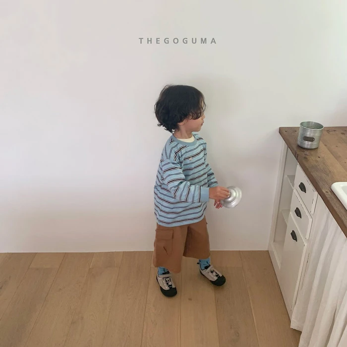 THEGOGUMA|經典寬鬆落肩多色細橫條紋長袖T恤