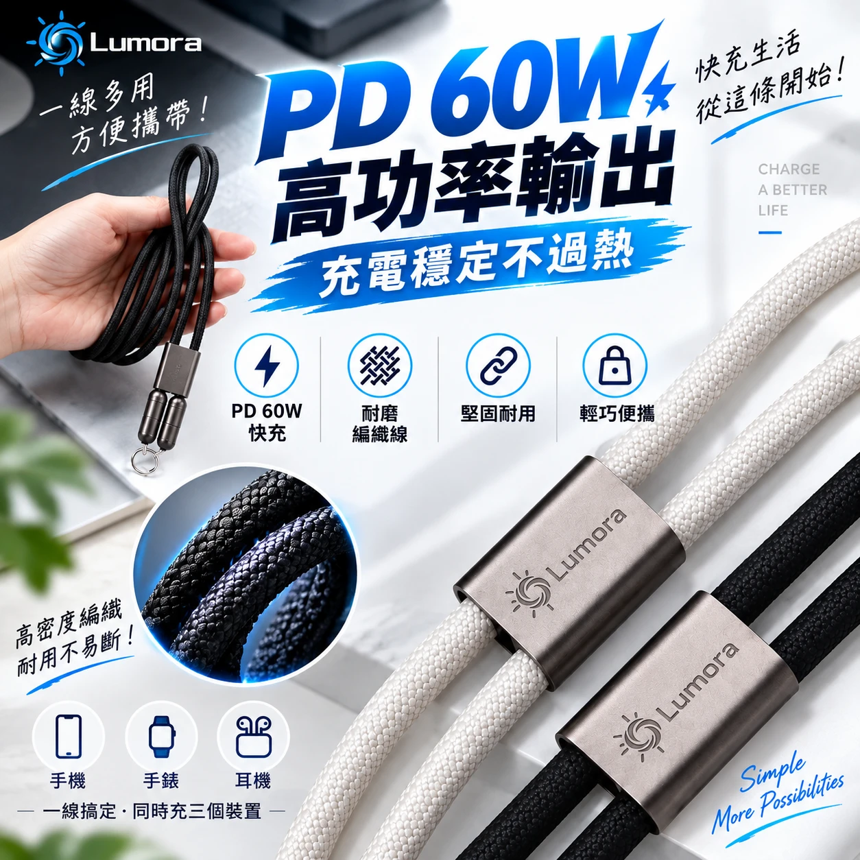 Lumora 掛繩式快充線