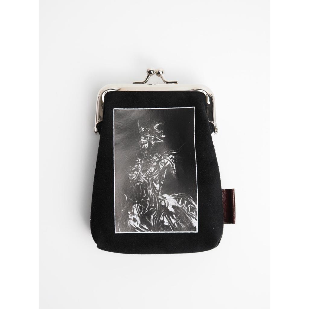 ROKUNEN x KJ Lambskin suede wallet with eel skin leather tag