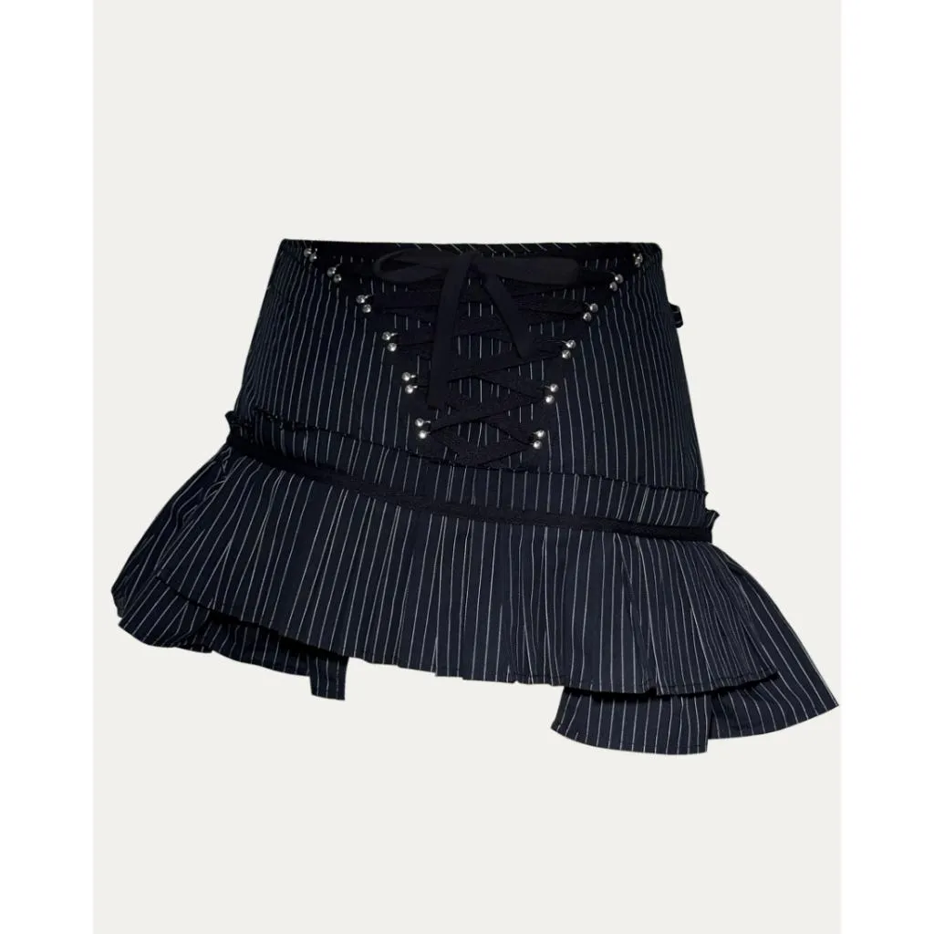 PCES 05 Lace-up Pleated Skirt