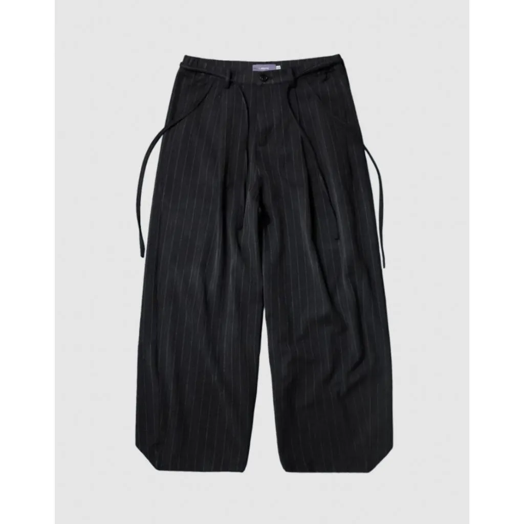 LiSenZ Striped Pleated Wide Trousers