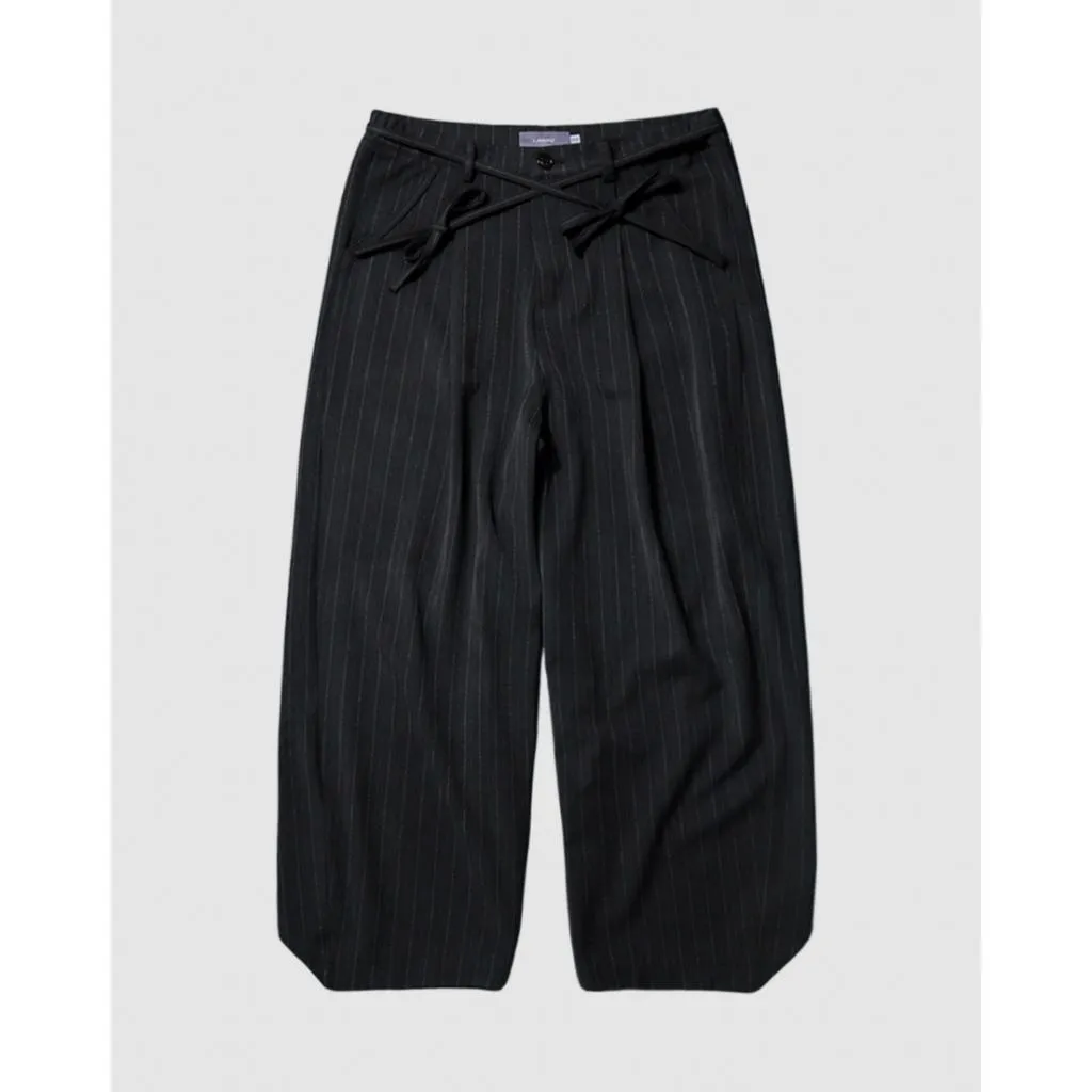 LiSenZ Striped Pleated Wide Trousers
