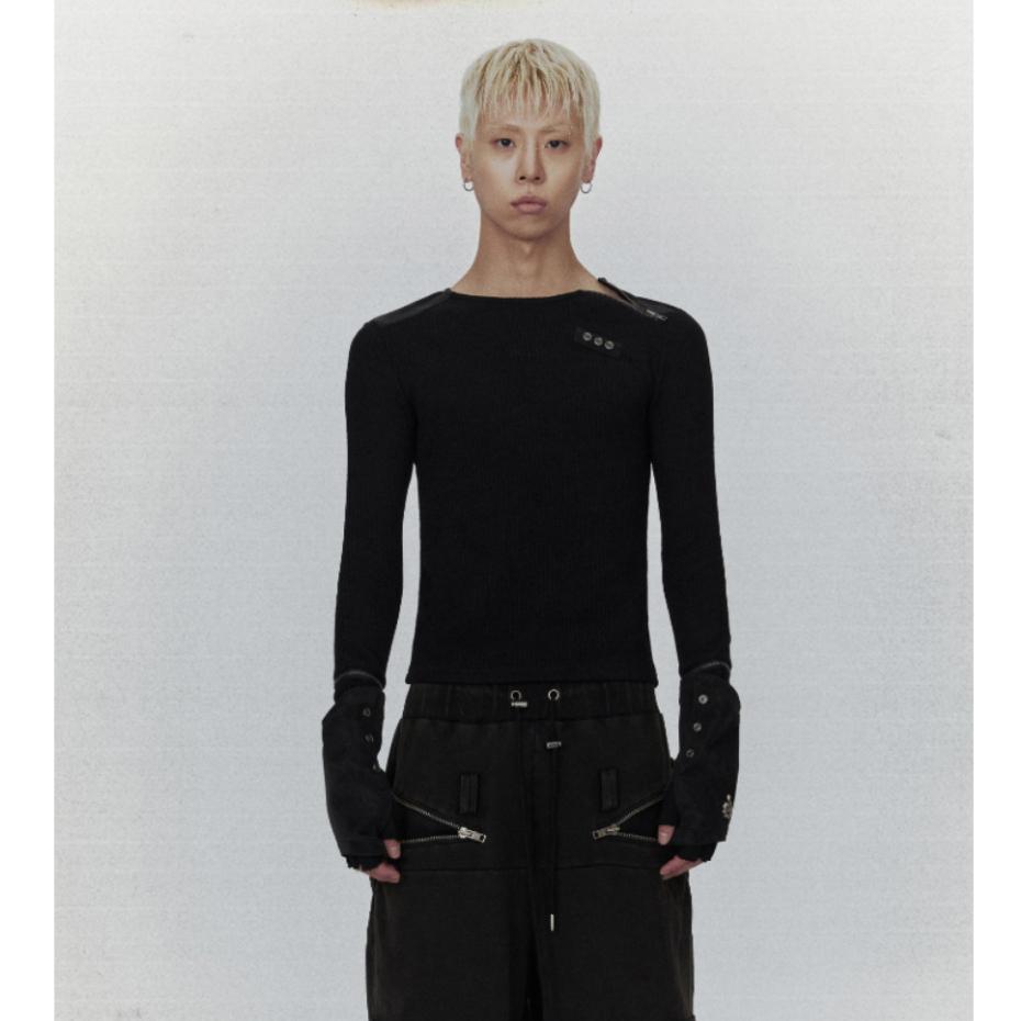 bonienkiye Detachable Zipper Leather Top