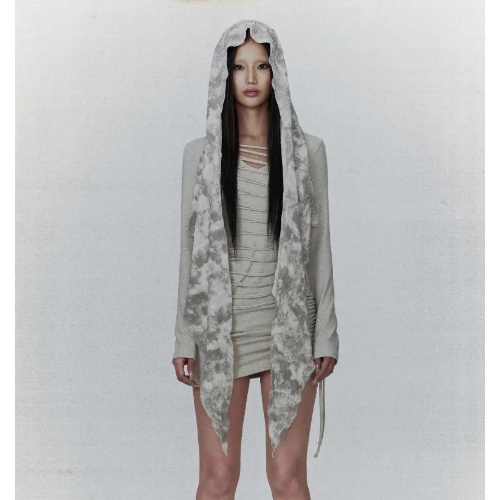 bonienkiye Distressed Hood Scarf Dress
