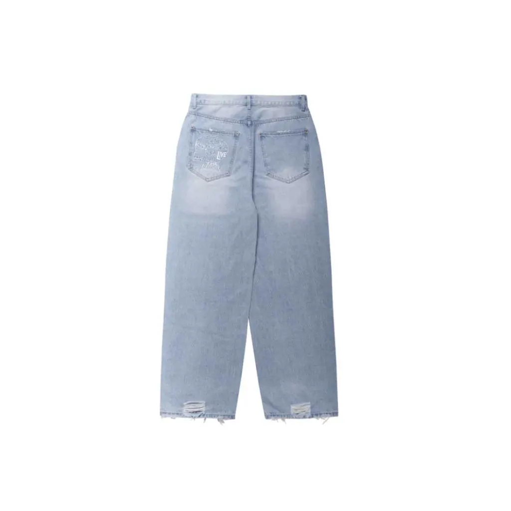 ESSENCE X SIC LEE RAW HEM BAGGY JEANS