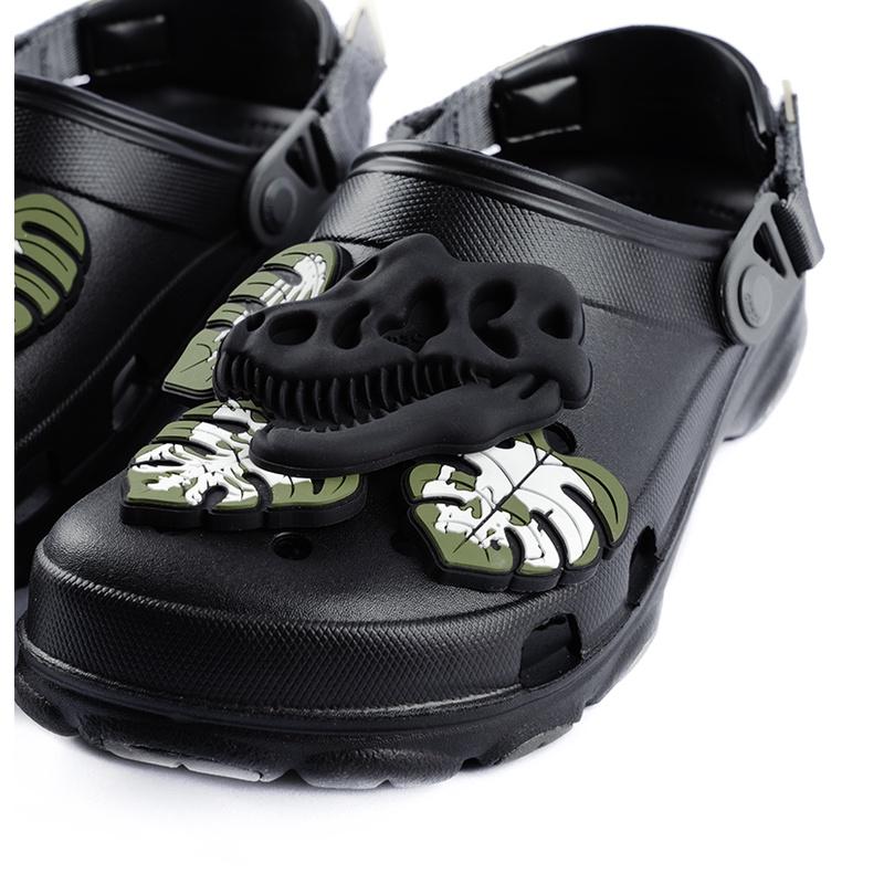 HAKKEI 白景 黑色暴龍頭骨鞋扣 -Crocs 適用 (一組兩入) 洞洞鞋