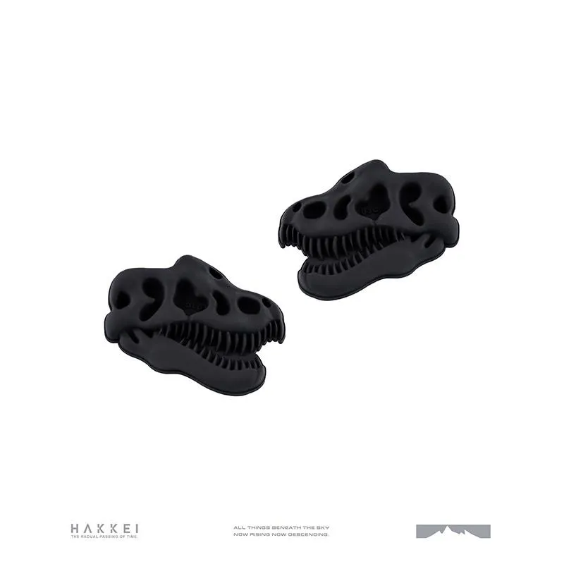 HAKKEI 白景 黑色暴龍頭骨鞋扣 -Crocs 適用 (一組兩入) 洞洞鞋