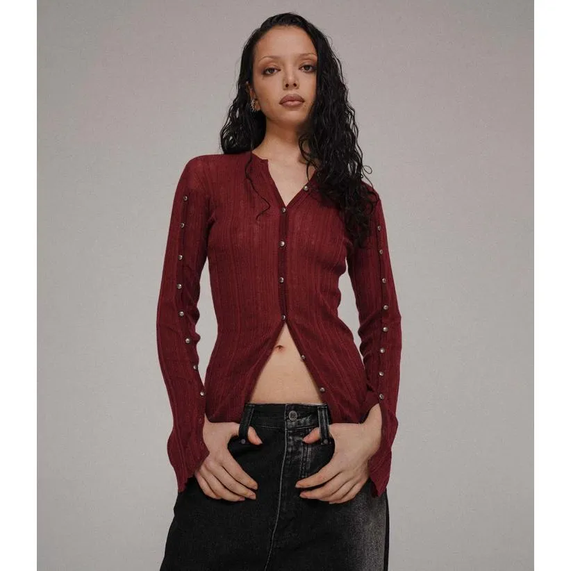 PROTÉMOA Touch Red Cardigan