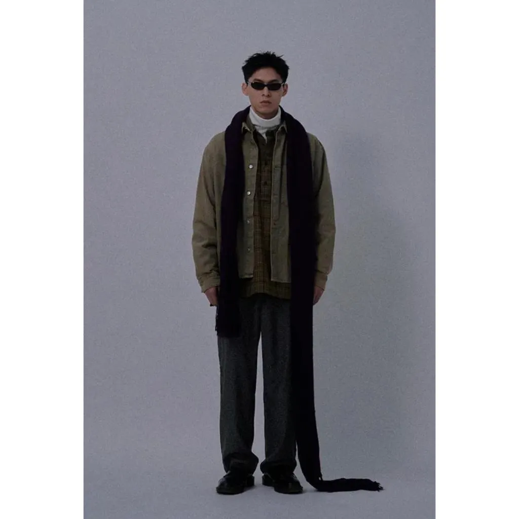 PIP 羊毛混紡抽鬚西裝長褲