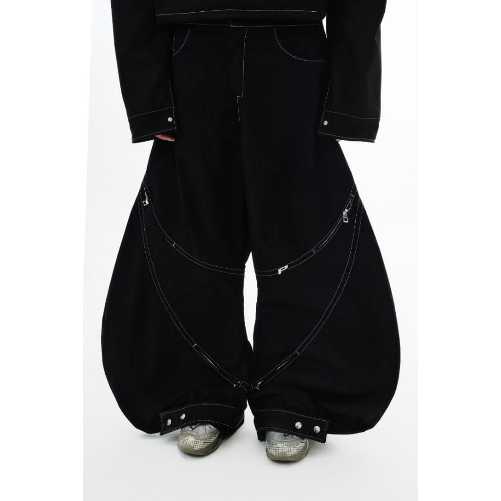 THE PRSN P ZIP LINE BALOON PANTS
